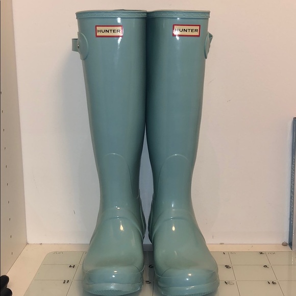 teal hunter rain boots
